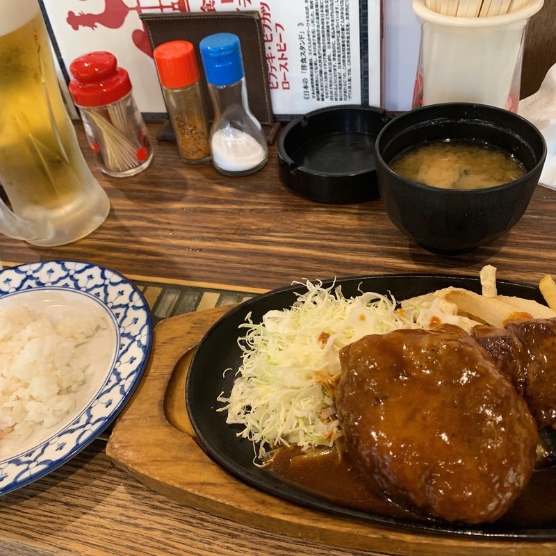 ビフテキ&ハンバーグ定食(グリル異人館 大阪駅前第3ビル)