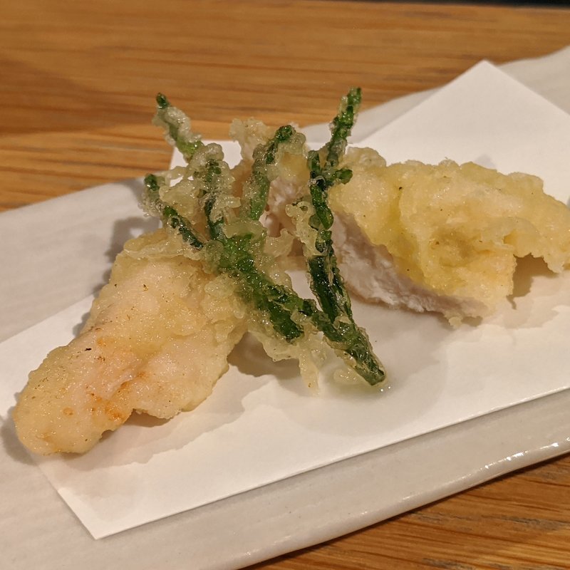 黒岩土鶏の天ぷら(鳥歐)