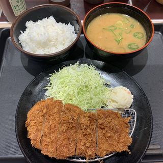 得朝ロースかつ定食豚汁セット(松のや 西新宿店)