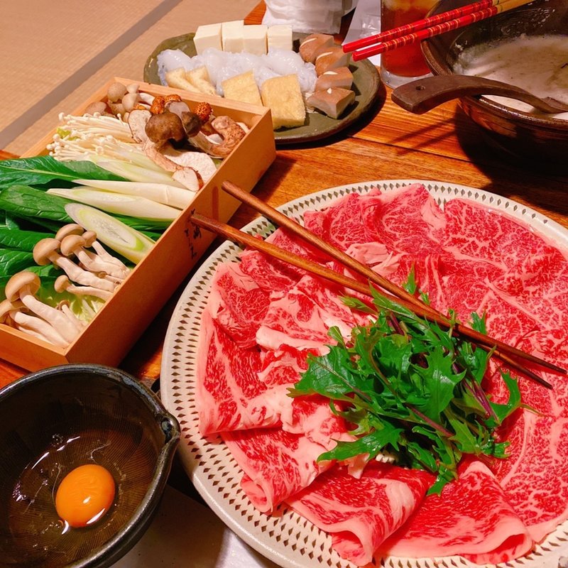 とろろすき焼き(自然薯料理 筥崎とろろ 本店)