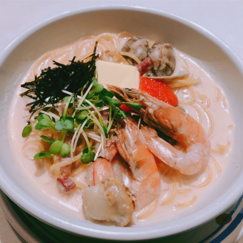 エビの明太子クリームスープパスタ(ジョリーパスタ 茅ヶ崎店)