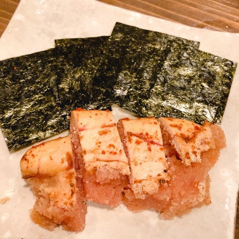 明太子の炙り(酒菜山もと山もと)