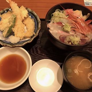 海鮮丼と天ぷらセット(すし・創作料理 一幸 千葉ニュータウン店)