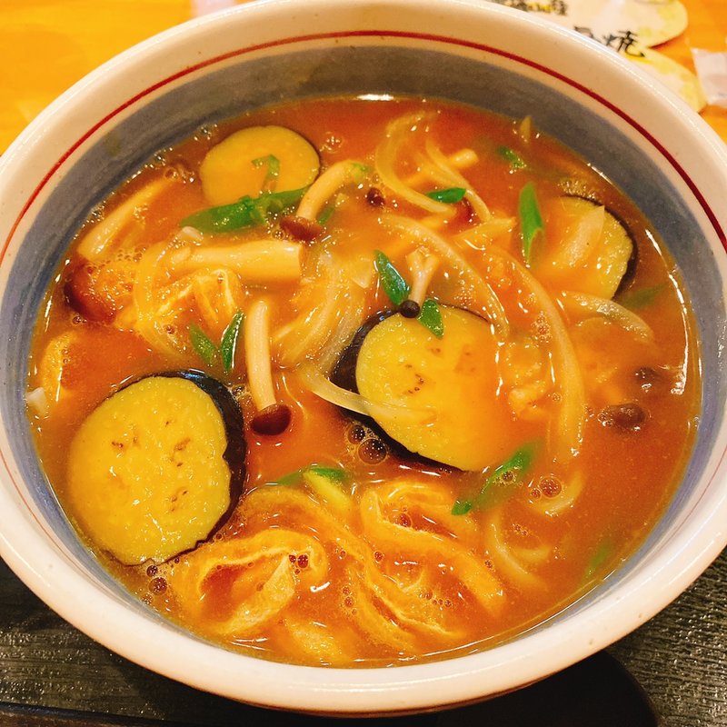 なすときのこのカレーうどん(丹波篠山うどん 一真)