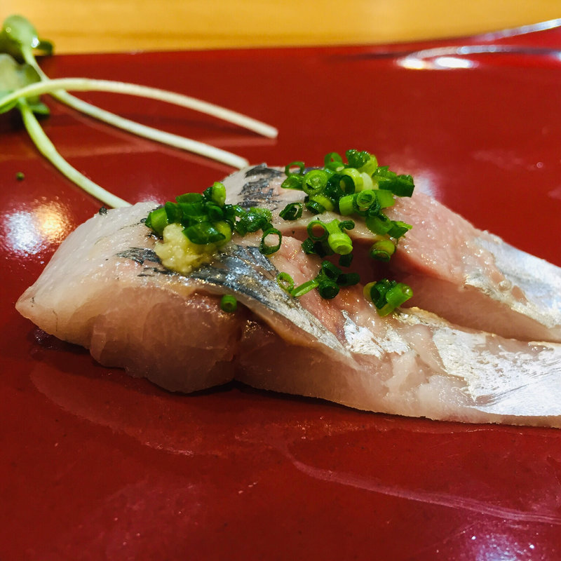 地鯵のお造り(鮨まぁさ)