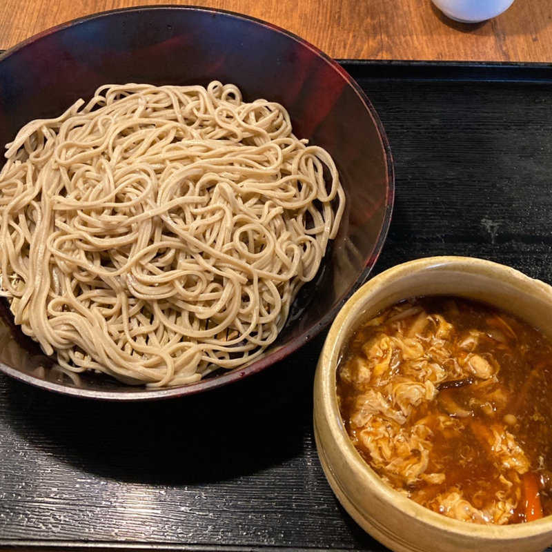 たっぷり野菜の沢煮つけ蕎麦(鶏鬨 新川店)