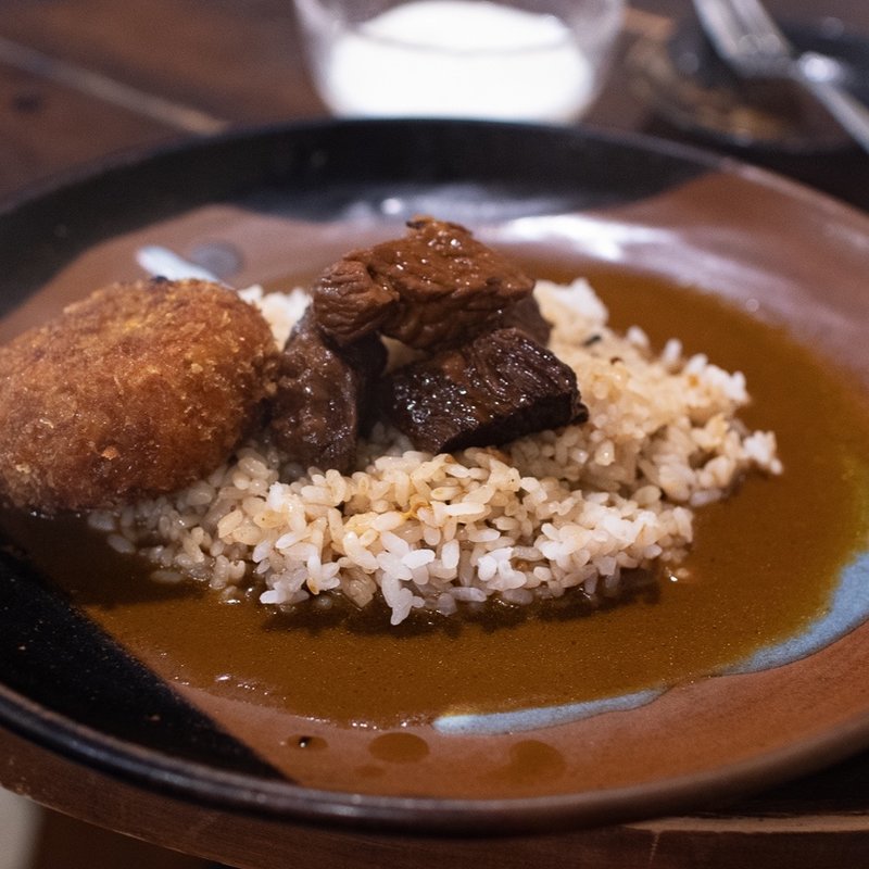 ビーフカレー+コロッケ スモールライス(インデアン （indean）)