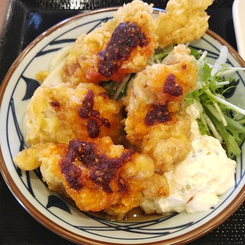 赤タル鶏天ぶっかけ(丸亀製麺 一関中里)