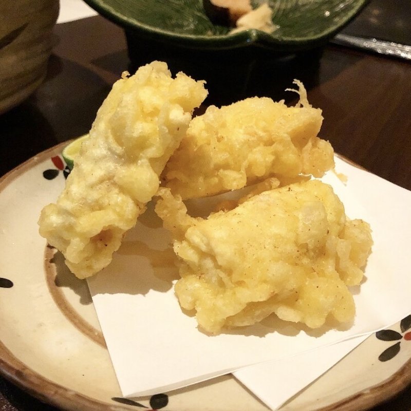 丹羽地鶏の天ぷら(てらまち福田)