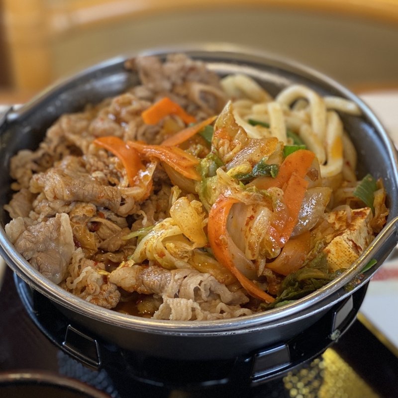 麻辣牛火鍋定食 肉2倍盛 ご飯大盛(すき家 18号長野北尾張部店 )