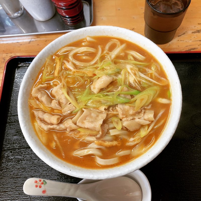 コク味噌うどん　大盛　トッピングねぎ(手打ちうどん こんこ屋)