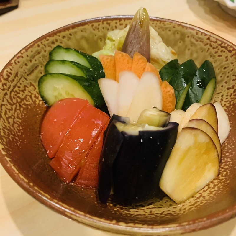 お新香もりあわせ(ふぐとすっぽん料理のお店 魚がし 浅草)