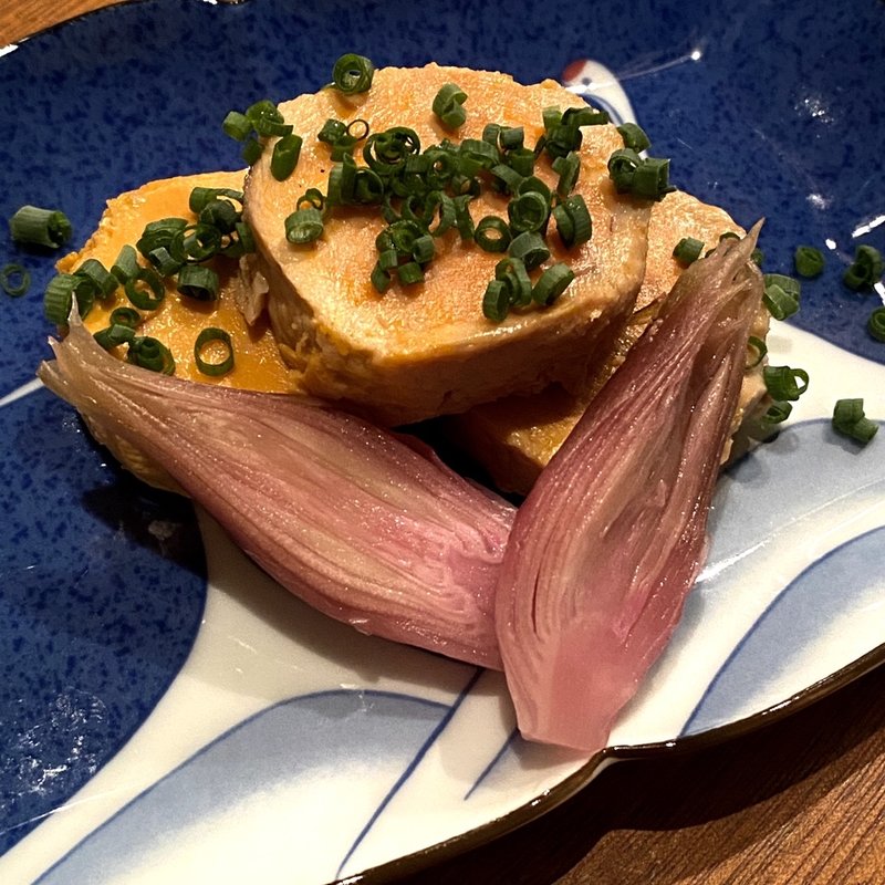 あん肝の味噌漬と秋みょうがの酢漬(コノ花まひろ )