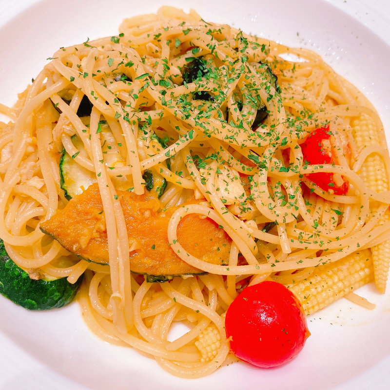 チキンの柚子風味パスタ(ネスカフェ)