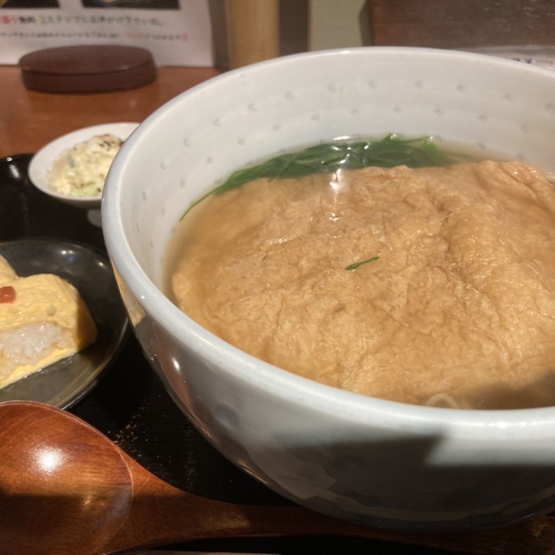 たぬきとだし巻き寿司(2貫)ランチセットそば大盛(だし屋凸凹)