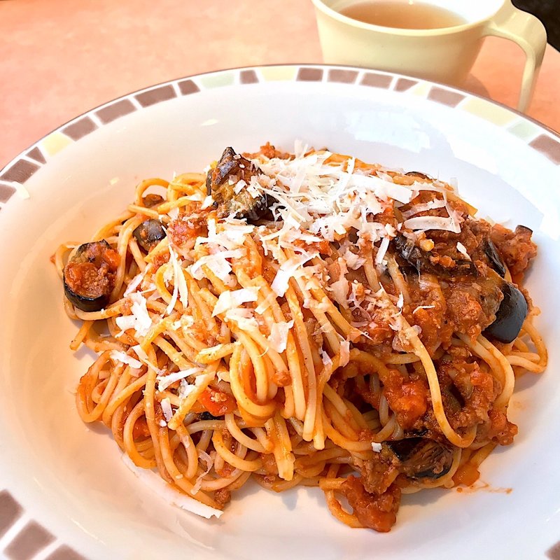 ナスのミートソーススパゲッティ(サイゼリヤ 石神井公園駅前店)