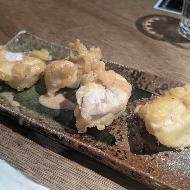 ボラの白子天ぷら(Trattoria Inoue)