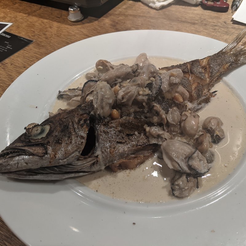 クロムツ　牡蠣ソース(Trattoria Inoue)