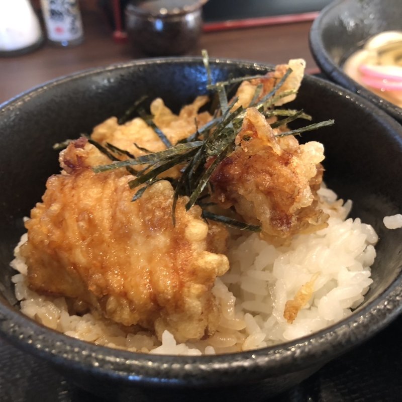 ミニかしわ天丼(ふじ家うどん)