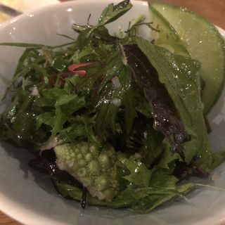 筑波自然農法野菜のグリーンサラダ(Vin et cuisine ヒヒヒ)