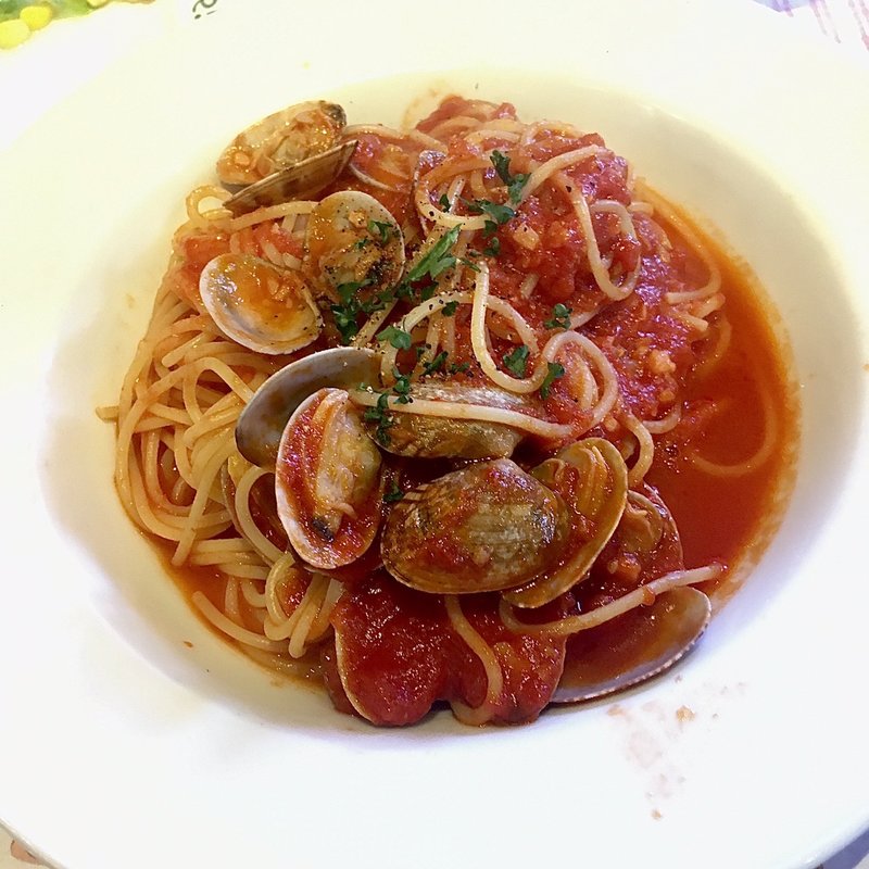 お一人様のランチ(アサリたっぷりボンゴレロッソ)(DOLCE×ITALIAN MARINO 高蔵寺店)