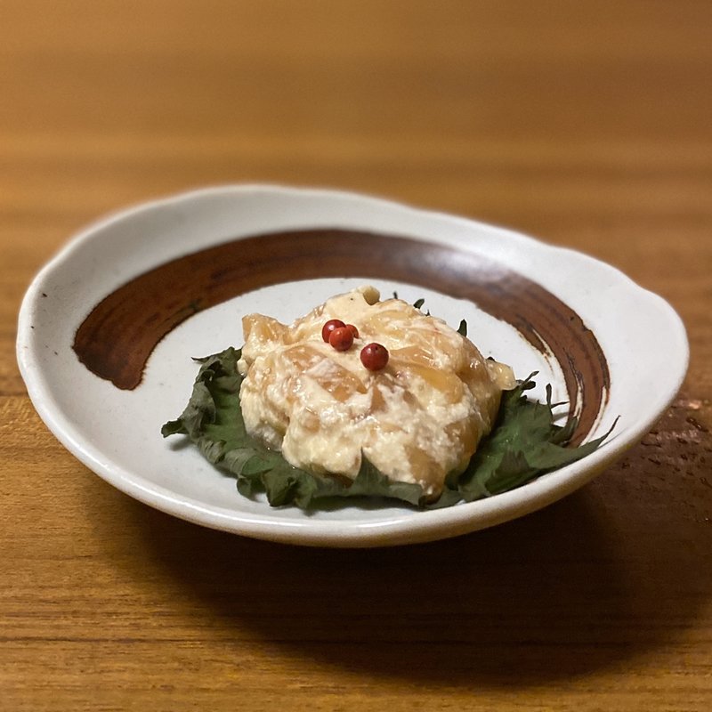 クリームチーズくらげ(鴨と豚 とんぺら屋 豊田本店)