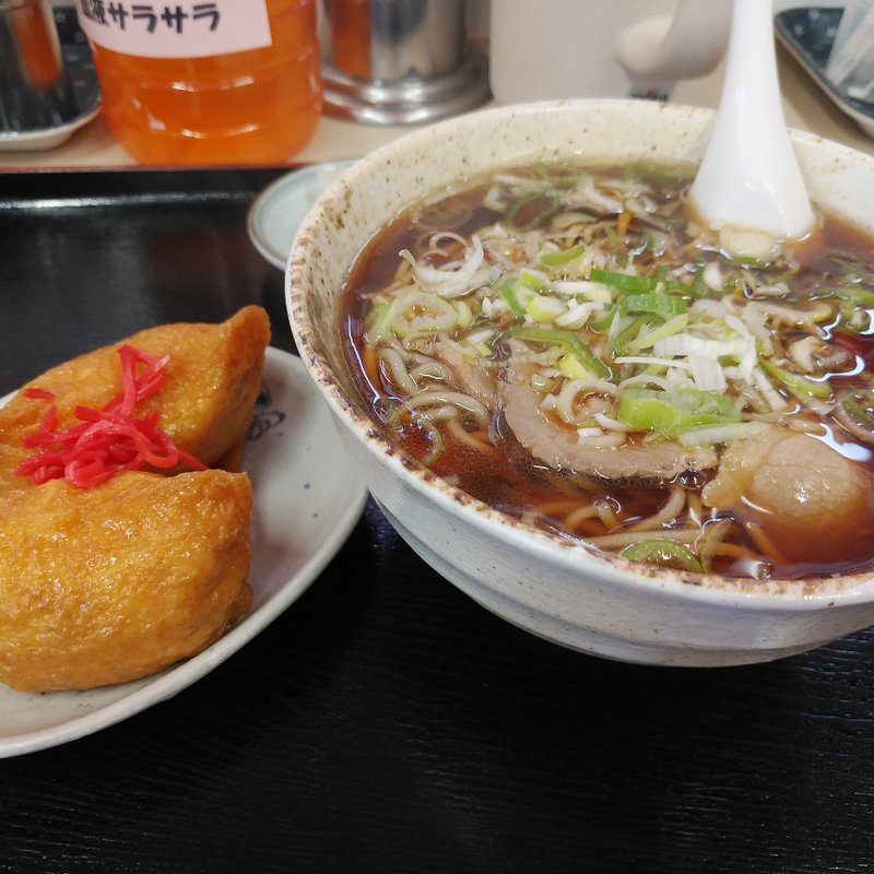 鴨そばといなり寿司セット(美松食堂)