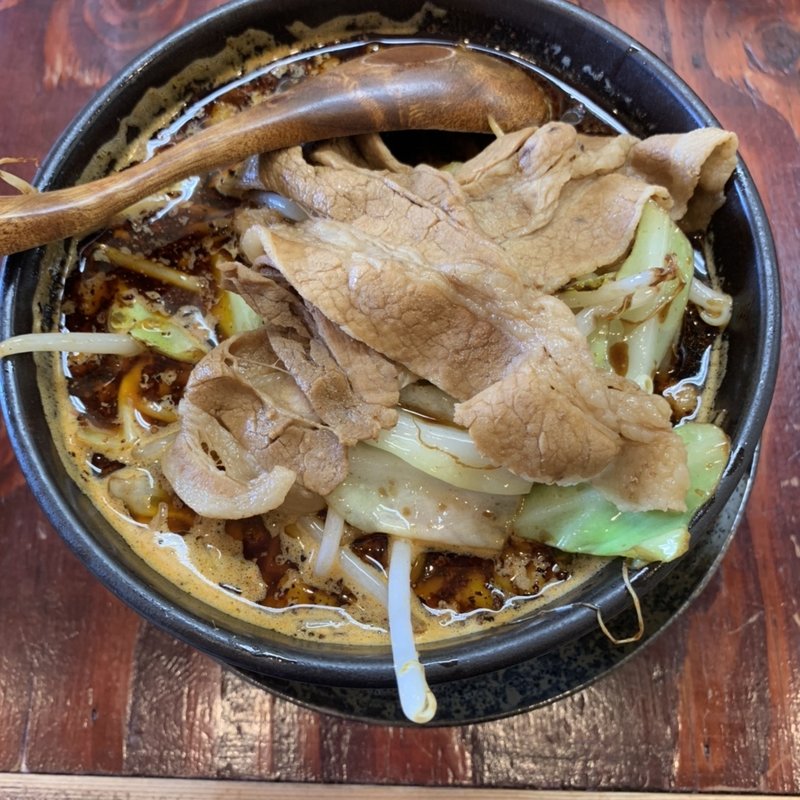 赤辛黒醤油ラーメン(傾奇御麺 庄内宝町店 （かぶきごめん）)