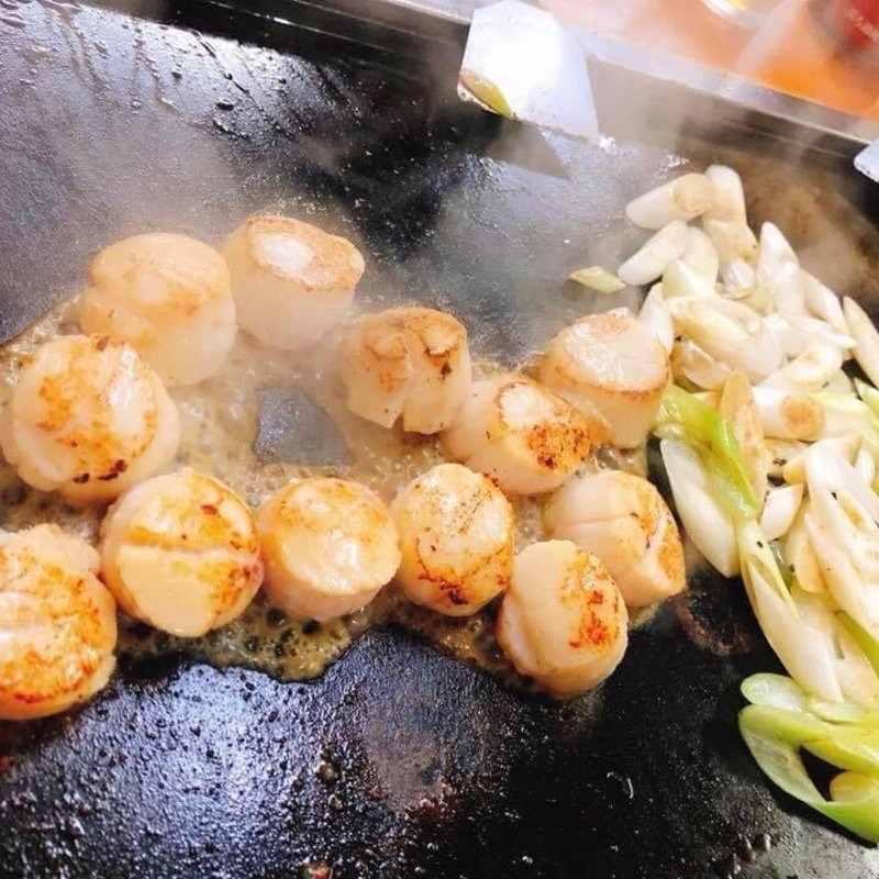 ホタテと葱の鉄板焼き(大木屋 )