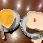 杏仁豆腐とマンゴープリン(中国菜 オイル )