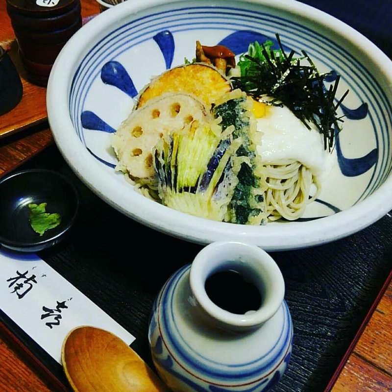 野菜天とろろ冷やし蕎麦(楠喜)