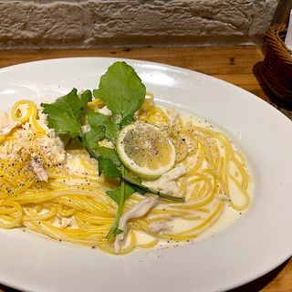 パスタランチ（徳島阿波尾鶏としまなみレモンのクリームパスタ）(セトウチキッチン)