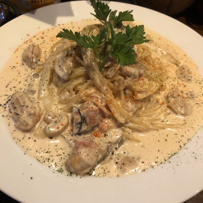 牡蠣の味噌クリームパスタ(BAR CROW)