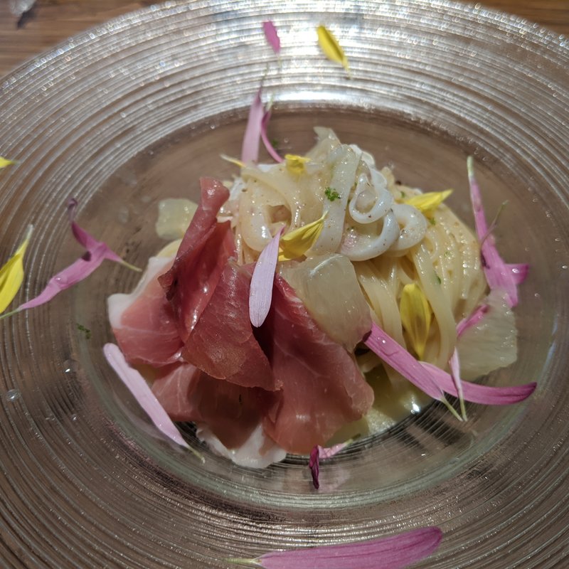 ヤリイカセビーチェ風、ハモンセラーノ(Bal404)