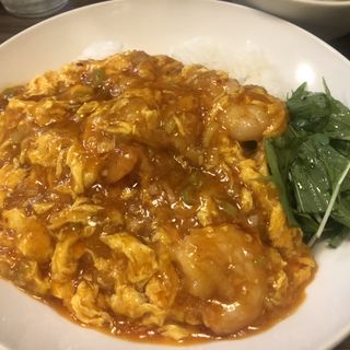 エビチリ飯(餃子と中華 豆点)