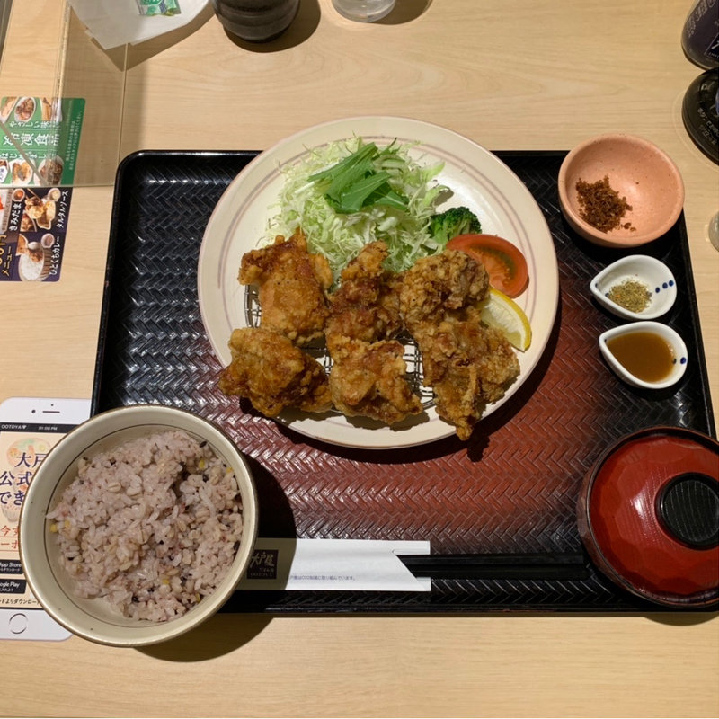 香味唐揚げ定食(唐揚げ6個)(大戸屋 仙台マーブルロード店  )