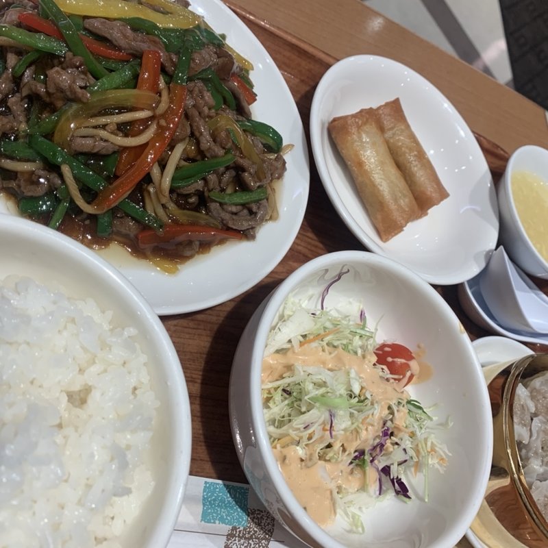 チンジャオロース定食(崎陽軒(キヨウケン) 中華食堂横浜ポルタ店)