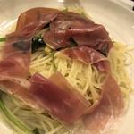 ほうれん草、生ハム