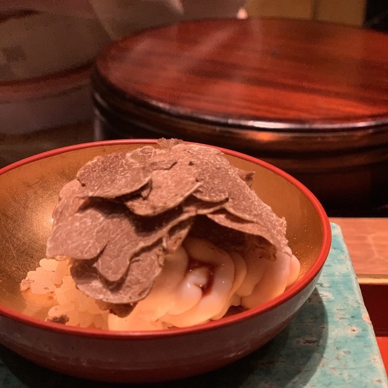 白子 アルバ産白トリュフ乗せ(初音鮨)