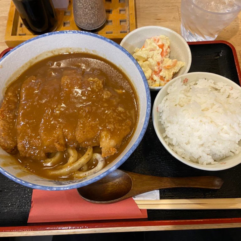 カツカレーうどん定食(うどん 讃く)