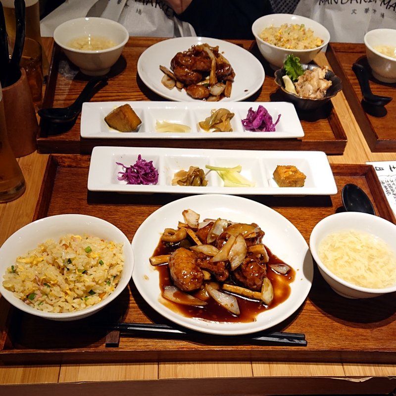 根菜黒酢豚定食(マンダリン マーケット文華市場)