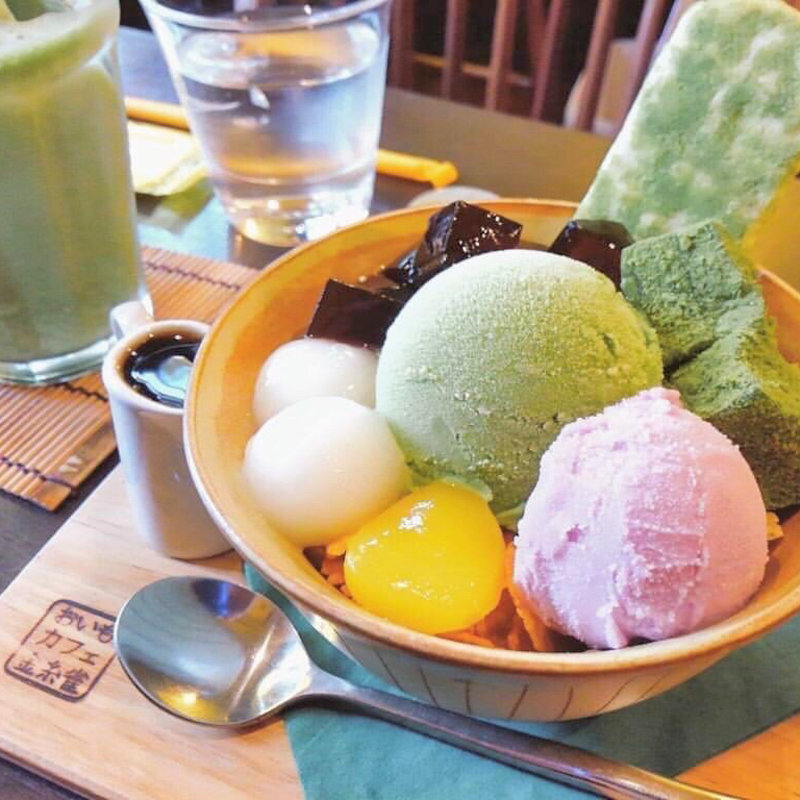 おいも鎌倉抹茶パフェ(おいもカフェ 金糸雀)