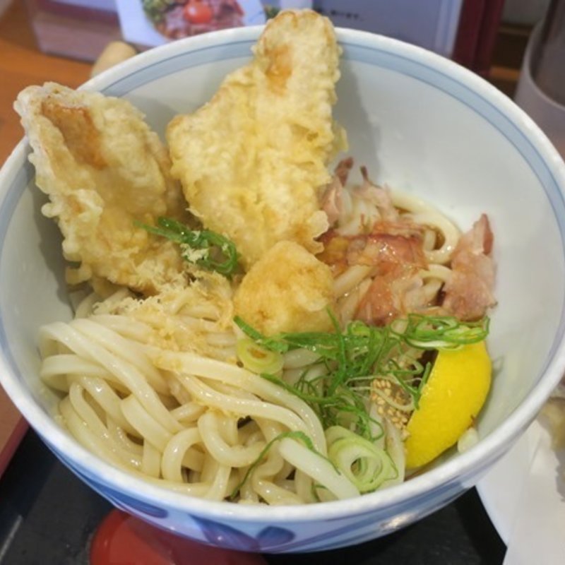 かしわ天ぶっかけ冷(花は咲く 新中野本店)