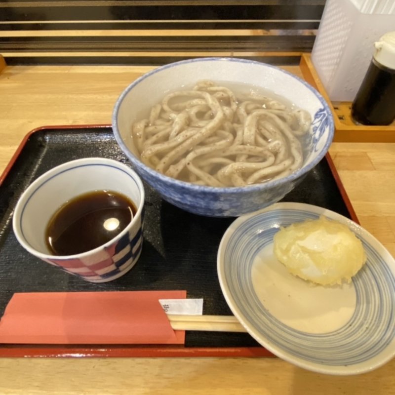 釜揚げうどんと玉子の天ぷら(うどん 讃く)