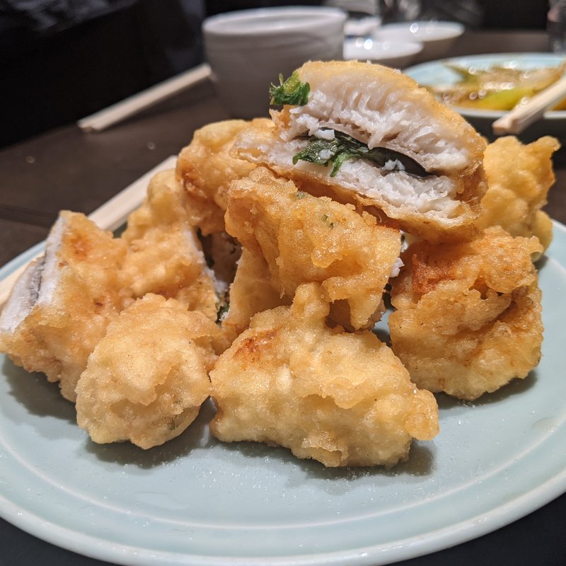 ハモの大葉揚げ(大衆料理　川治 )