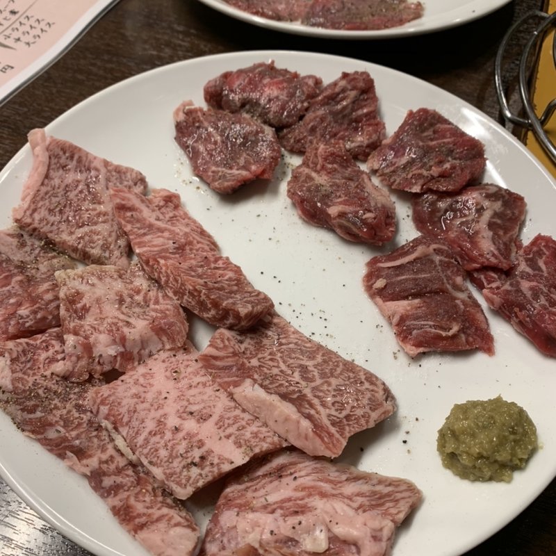 塩カルビ&塩ハラミ(七輪がやがや)