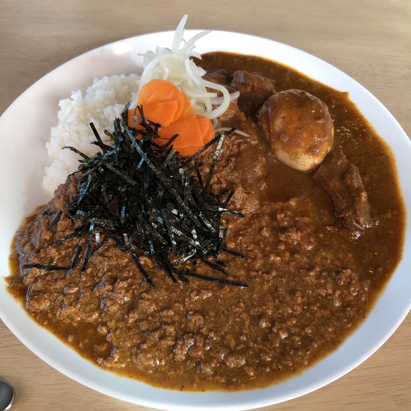 大辛チキンカレーとキーマのあいがけ(辛口伽麗レテテ)
