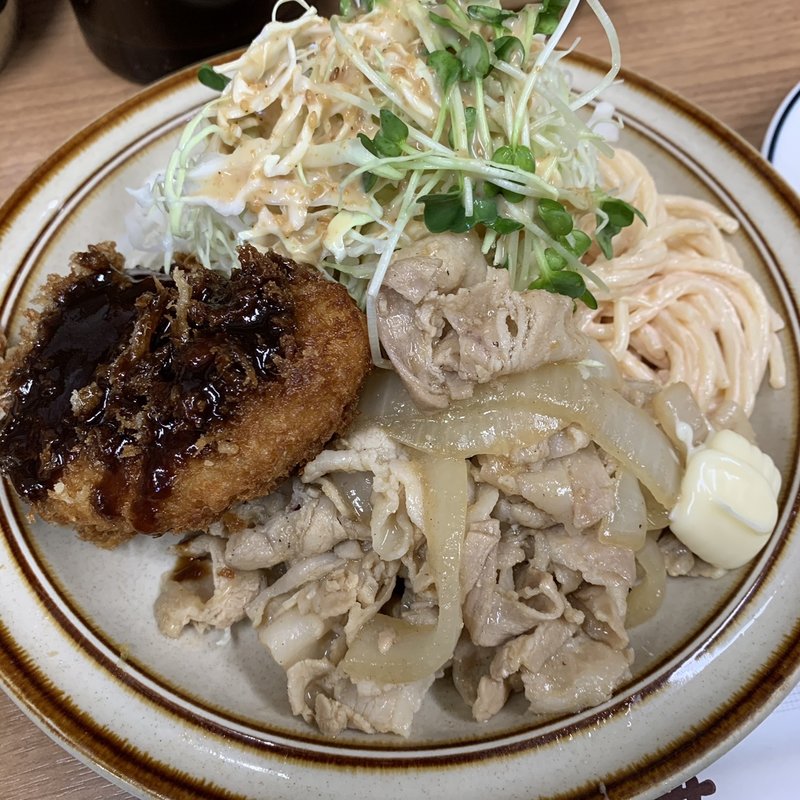 クリームコロッケとしょうが焼き(キッチン南海 神保町店)