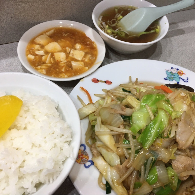 肉野菜炒め昼ランチ(天龍三世)