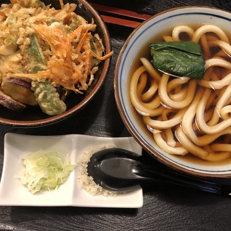 かき揚げうどん(府中 武蔵野うどん)
